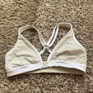 lululemon heat it up off white front closure racer back sports bra